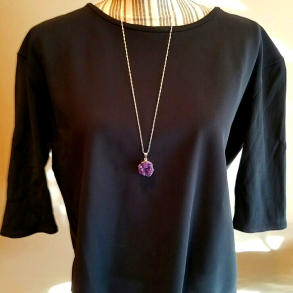 Lululemon Black Crop Three Quarter Ribbed Sleeve Drop Shoulder Top - Picture 2 of 10